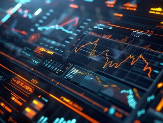 Fototapeta premium Financial Data Analysis Display