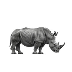 Obraz premium Rhinoceros isolated on a transparent background for web, banner, wallpaper