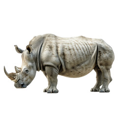 Fototapeta premium Rhinoceros isolated on a transparent background for web, banner, wallpaper