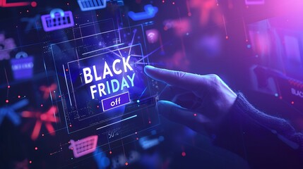 Black Friday Sale with Futuristic Shopping Technology