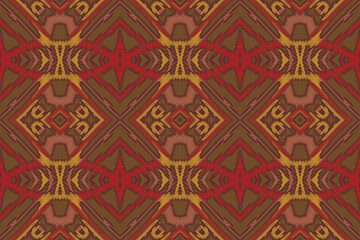 Ikat ethnic Indian seamless pattern. Design for background, wallpaper, vector illustration, fabric. Ikat ethnic seamless pattern design. Aztec fabric carpet.