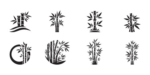 Bamboo Vector, Bamboo icon collection, Bamboo Silhouette, black and white bamboo, Bamboo for logo, bamboo logo, vector illustration, bamboo logo collection, Bamboo vector icon illustration, 