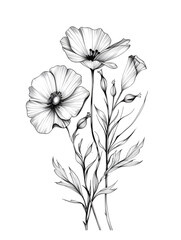 Fototapeta premium 2D flower and leaf cards in various styles