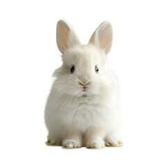 Fototapeta premium White bunny isolated on a transparent background for web, banner, wallpaper