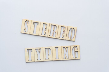 stereo typing (blank paper background)