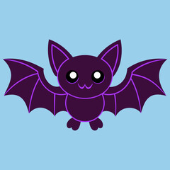 Bat Cartoon Silhouette Vector Art Illustration