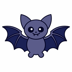 Bat Cartoon Silhouette Vector Art Illustration