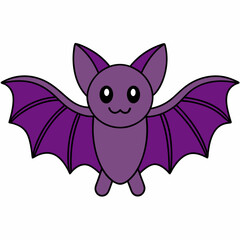 Bat Cartoon Silhouette Vector Art Illustration