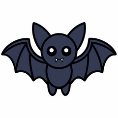 Bat Cartoon Silhouette Vector Art Illustration