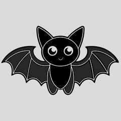 Bat Cartoon Silhouette Vector Art Illustration