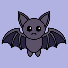 Bat Cartoon Silhouette Vector Art Illustration