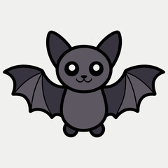 Bat Cartoon Silhouette Vector Art Illustration