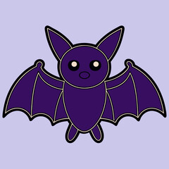 Bat Cartoon Silhouette Vector Art Illustration