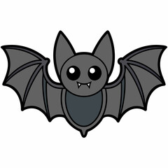 Bat Cartoon Silhouette Vector Art Illustration