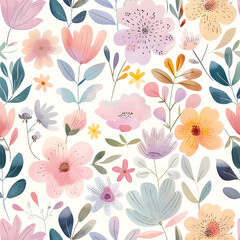 2D flower and leaf cards in various styles