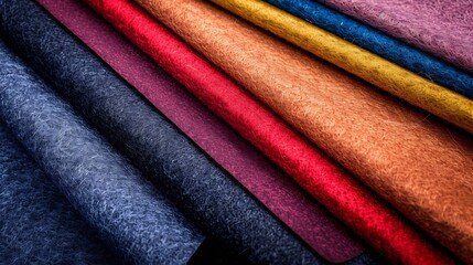 Samples of acoustic polyester material in different colors : Generative AI