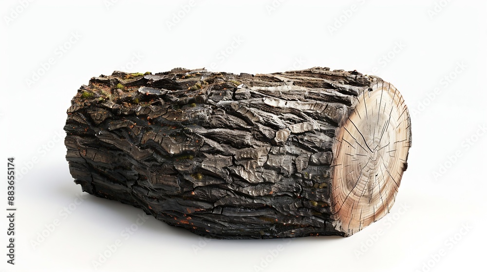 Aufkleber tree trunk on white background : generative ai