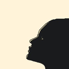 ピクセルアート・上を見上げる若い女性の横顔