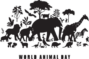 World animal day vector silhouette Art & Illustration