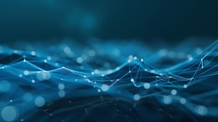 Big data digital technology abstract background data science internet network connection technology concept Man using computer line and dot connection cloud computing innovation techno : Generative AI