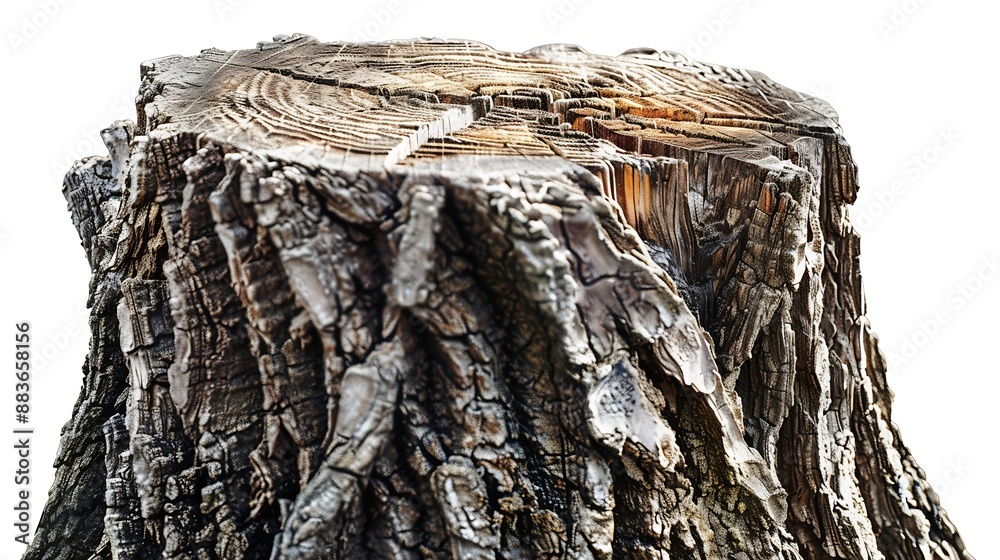 Poster tree trunk on white background : generative ai