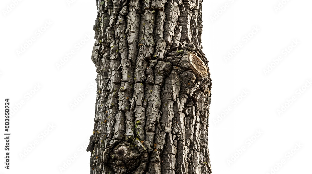 Poster Trunk of a tree Isolated On White Background : Generative AI
