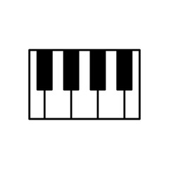 Naklejka premium Piano keys icon vector, Keyboard music symbol flat black trendy style illustration for web and app on white background..eps