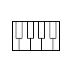 Piano keys icon vector,Keyboard music symbol, flat black linear illustration for web and app on white background..eps