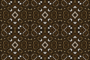 Ikat ethnic Indian seamless pattern. Design for background, wallpaper, vector illustration, fabric. Ikat ethnic seamless pattern design. Aztec fabric carpet.