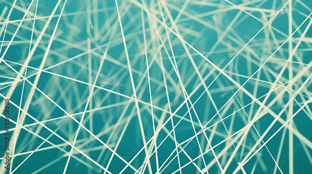 Leinwandbilder complex interplay thin lines backdrop endless abstract white lines and geometric shapes connected on