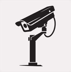 cctv vector silhouette on white background