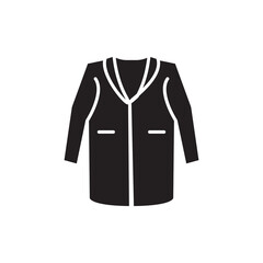 Women coat vector icon. vector flat black coat illustration for web and app on white background..eps