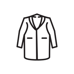 Women coat line icon.  Trench coat outline sign flat black trendy style illustration for web and app on white background..eps
