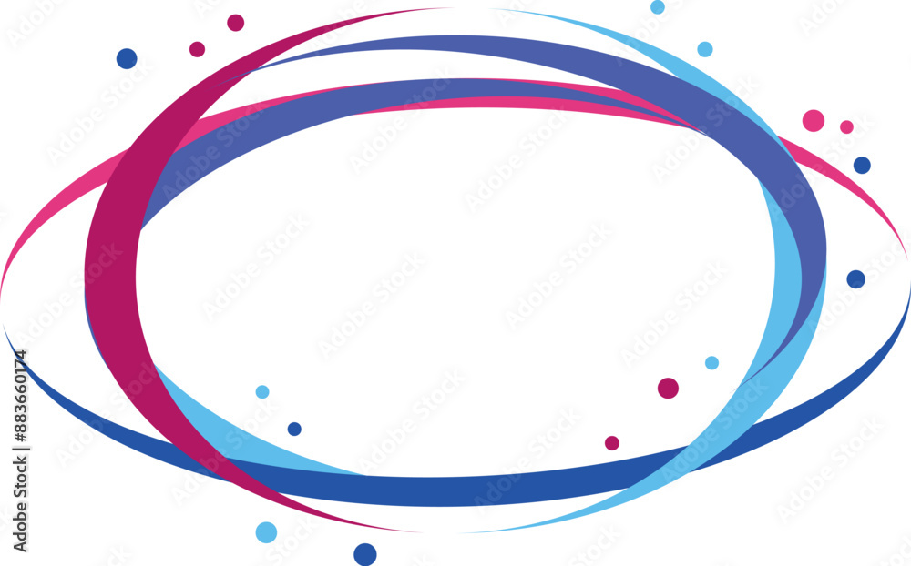 Aufkleber colorful abstract design element with swirling lines creating an oval shape and small dots