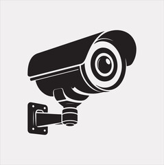 cctv vector silhouette on white background