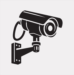 cctv vector silhouette on white background