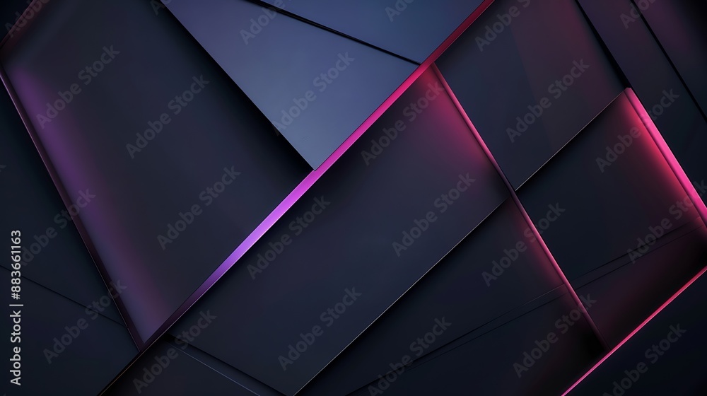 Aufkleber Abstract background dark neon colors and geometric pattern : Generative AI