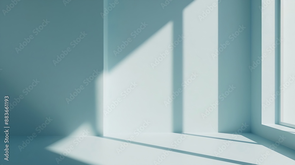 Fototapete light soft minimal background mockup for product presentation corner of room with shadows from diffe