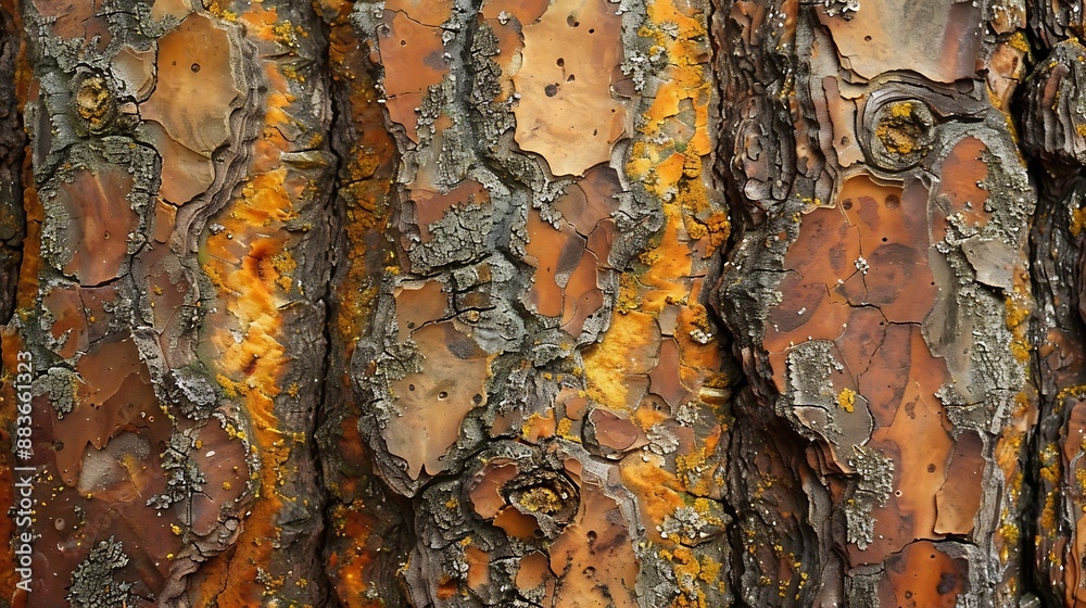 Aufkleber texture and motif from pine tree trunks : Generative AI