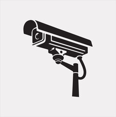 cctv vector silhouette on white background