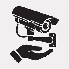 cctv vector silhouette on white background