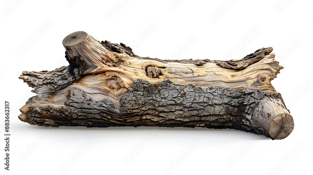 Poster tree trunk on white background : generative ai
