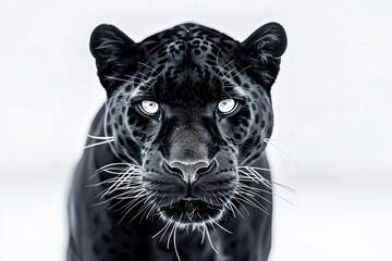 Obraz premium a black and white photo of a leopard
