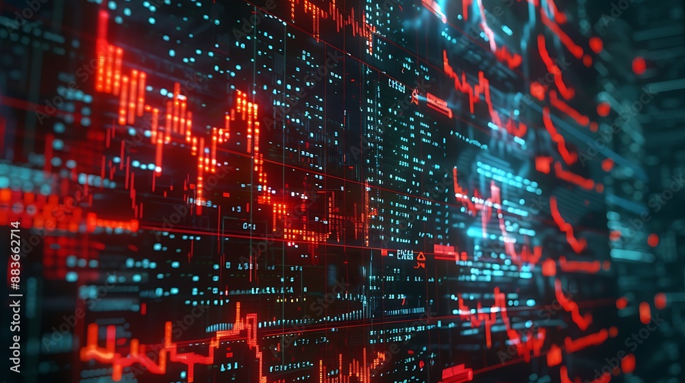 Leinwandbilder abstract digital data visualization