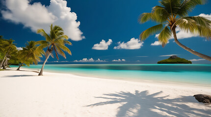 Obraz premium beach with coconut trees