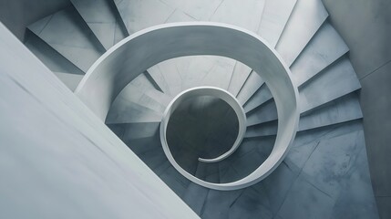 Fototapeta premium Spiral staircase Modern Architecture detail Abstract Background : Generative AI