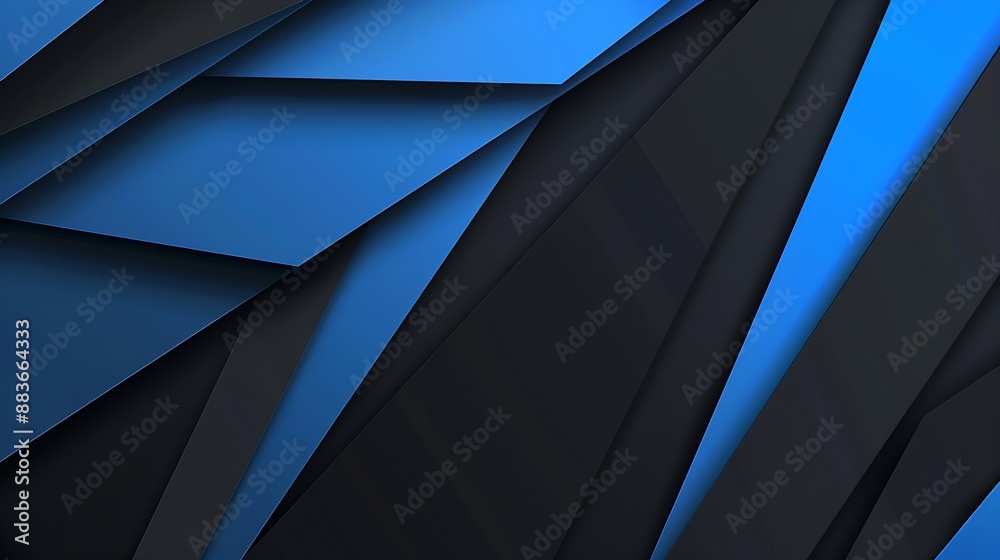 Leinwandbilder modern black blue abstract background minimal color gradient dark web banner geometric shape 3d effe