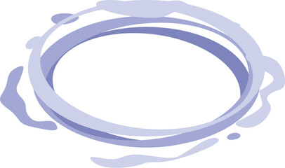 Simple illustration of a blue circle forming a wavy shape, resembling a splash of water, milk or paint