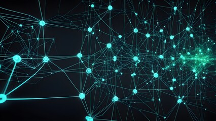 Fototapeta premium A computer generated image of a network of blue dots