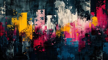 Fototapeta premium Abstract Acrylic Painting with Bold Colors